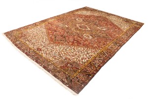 Vintage Red Geometric 11X15 Heriz Persian Rug