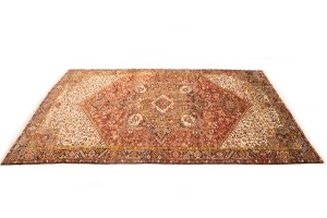 Vintage Red Geometric 11X15 Heriz Persian Rug