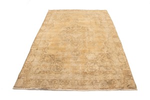 Antique Muted Distressed 7X11 Tabriz Persian Rug