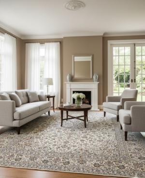 9'11 x 13'1 Hand Knotted Kashan Floral Persian Wool Rug