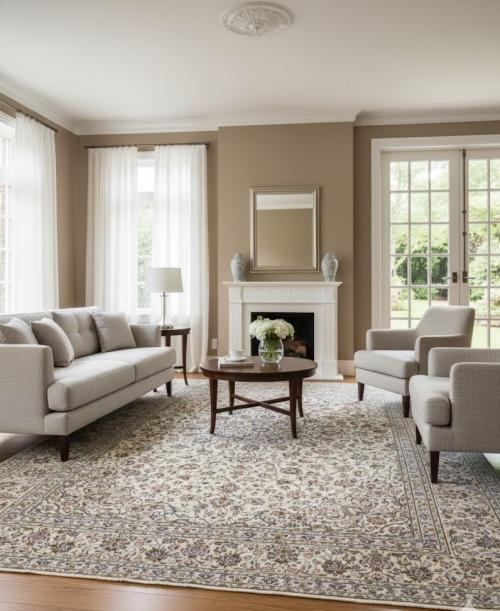 9'11 x 13'1 Hand Knotted Kashan Floral Persian Wool Rug