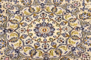 Vintage Cream Traditional 10X13 Kashan Persian Rug