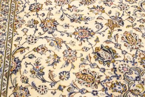 Vintage Cream Traditional 10X13 Kashan Persian Rug