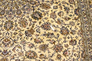 Vintage Cream Traditional 10X13 Kashan Persian Rug