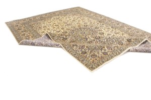 Vintage Cream Traditional 10X13 Kashan Persian Rug