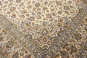 Vintage Cream Traditional 10X13 Kashan Persian Rug