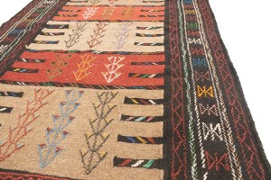 Khaki Tribal 4X6 Sumak Herati Persian Rug