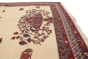 Cream Tribal 4'6X6 Sumak Persian Rug
