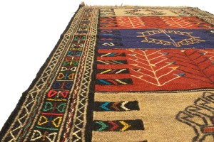 Multicolored Tribal 4X6 Sumak Herati Persian Rug