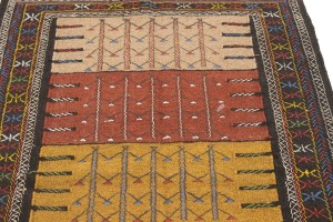 Multicolored Tribal 3'7X5'6 Sumak Herati Persian Rug