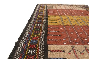 Multicolored Tribal 3'7X5'6 Sumak Herati Persian Rug