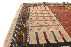 Multicolored Tribal 3'7X5'6 Sumak Herati Persian Rug