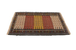 Multicolored Tribal 3'7X5'6 Sumak Herati Persian Rug