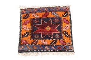 Plum Vintage Geometric Tribal 1'8X1'8 Heriz Persian Square Rug