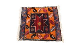 Plum Vintage Geometric Tribal 1'8X1'8 Heriz Persian Square Rug