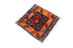 Plum Vintage Geometric Tribal 1'8X1'8 Heriz Persian Square Rug