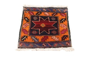 Plum Vintage Geometric Tribal 1'8X1'8 Heriz Persian Square Rug