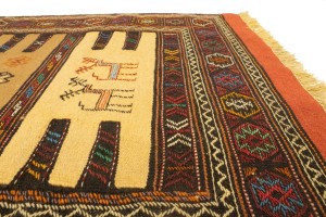 Beige Cream Tribal 3X5'7 Sumak Herati Persian Rug