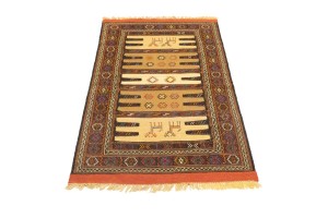 Beige Cream Tribal 3X5'7 Sumak Herati Persian Rug