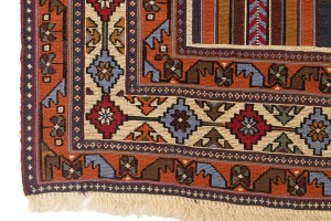 Cream Tribal 3'6X5'7 Sumak Persian Rug