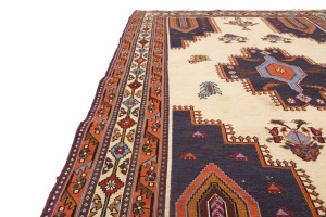 Cream Tribal 3'6X5'7 Sumak Persian Rug