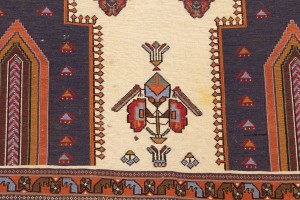 Cream Tribal 3'6X5'7 Sumak Persian Rug