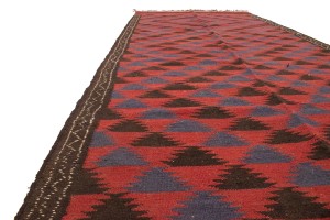 Vintage Tribal Red 4'7X12'6 Kilim Persian Runner Rug