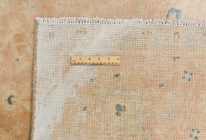 Muted Traditional Floral 9X13 Distressed Kerman Persian Rug