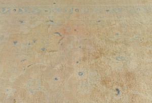 Muted Traditional Floral 9X13 Distressed Kerman Persian Rug