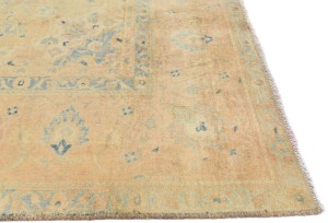 Muted Traditional Floral 9X13 Distressed Kerman Persian Rug