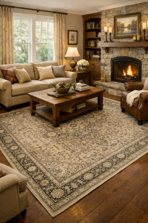 Muted Traditional Floral 6'5X9'3 Distressed Tabriz Persian Rug