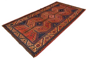 Red Vintage Tribal Red 4X8 Shiraz Persian Oriental Rug
