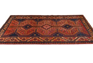 Red Vintage Tribal Red 4X8 Shiraz Persian Oriental Rug
