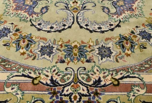 Golden Olive Vintage Floral Traditional 9'9X13'5 Kashan Persian Oriental Rug