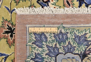 Golden Olive Vintage Floral Traditional 9'9X13'5 Kashan Persian Oriental Rug