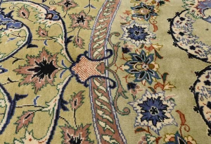 Golden Olive Vintage Floral Traditional 9'9X13'5 Kashan Persian Oriental Rug