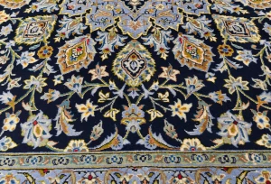 Vintage Purple-navy Traditional 10X13 Kashan Persian Rug