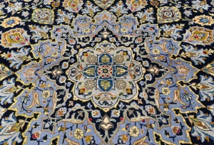 Vintage Purple-navy Traditional 10X13 Kashan Persian Rug