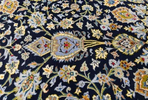 Vintage Purple-navy Traditional 10X13 Kashan Persian Rug