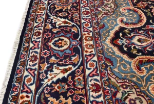 Dark Purple-navy Vintage Traditional Floral 10X13 Kashmar Persian Oriental Rug