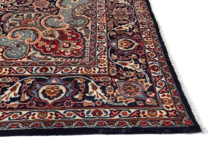 Dark Purple-navy Vintage Traditional Floral 10X13 Kashmar Persian Oriental Rug
