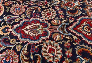 Dark Purple-navy Vintage Traditional Floral 10X13 Kashmar Persian Oriental Rug