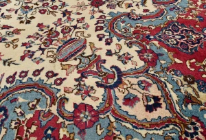 Cream Vintage Traditional 10X13 Kashmar Persian Oriental Rug