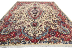Cream Vintage Traditional 10X13 Kashmar Persian Oriental Rug