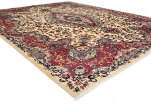 Cream Vintage Traditional 10X13 Kashmar Persian Oriental Rug