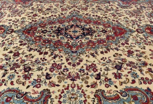 Cream Vintage Traditional 10X13 Kashmar Persian Oriental Rug
