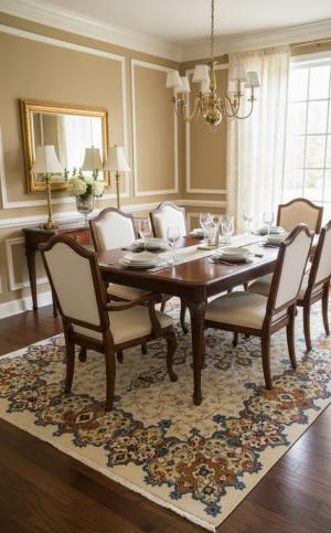 Semi Antique Cream Traditional 8X11 Kashan Persian Rug