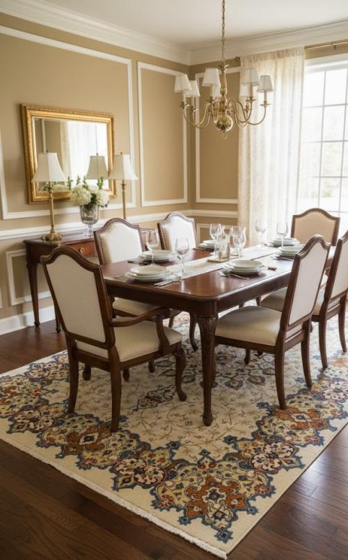 Semi Antique Cream Traditional 8X11 Kashan Persian Rug