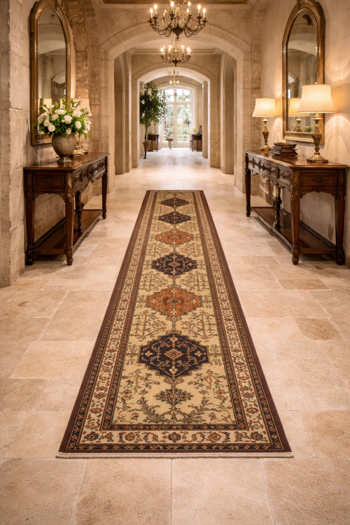 3'0 x 17'9 Hand Knotted Ardebil Persian Wool Runner Rug