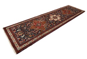 Vintage Plum Geometric 3X10 Ardebil Persian Runner Rug